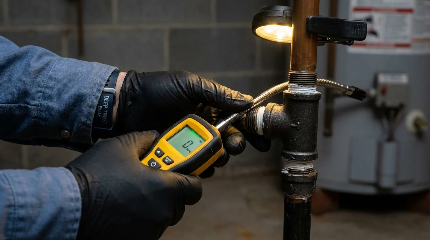 Gas leak detection with electronic sniffer by Johns Plumbing LLC in Fort Plain