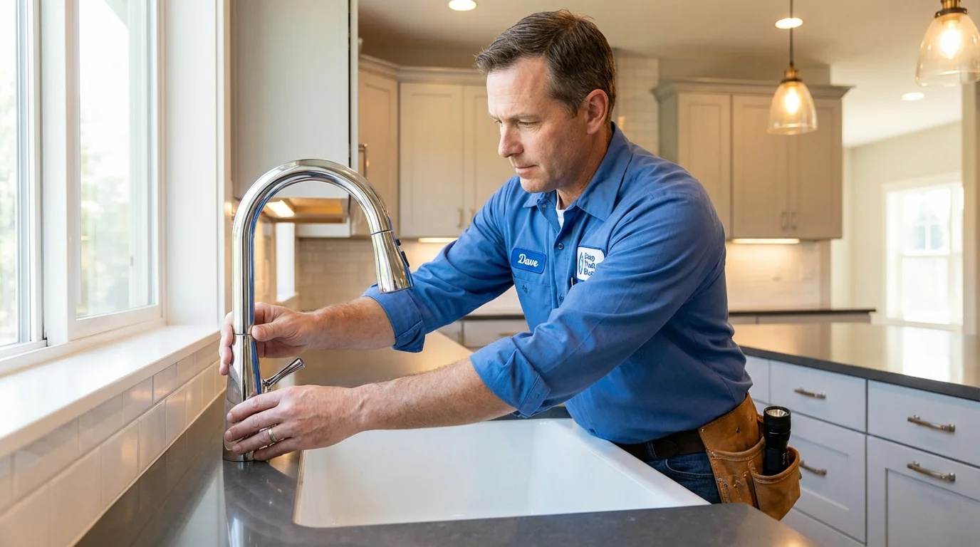 Kitchen faucet installation by Johns Plumbing LLC in Fort Plain